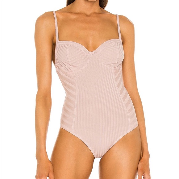 All Saints Tops - AllSaints Women's Yuni Ribbed Bodysuit - Rose Dust Pink - Size 6 UK/2 US